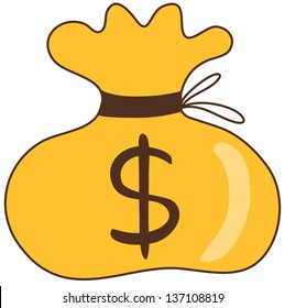 Ilustración vectorial de una bolsa de dinero