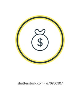 Vector Illustration Of Moneybox Outline. Beautiful Trade Element Also Can Be Used As Bag  Element.