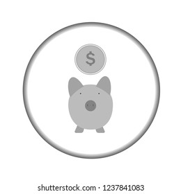 Vector illustration moneybox pig with coin. Eps 10