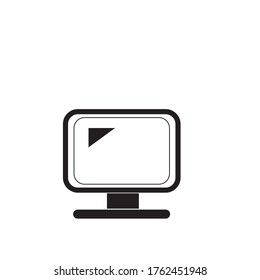 Vector illustration monitor  color black  of Flat  style