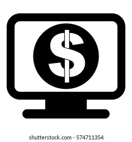 Vector Illustration of Monitor with Dollar Icon

