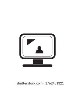 Vector illustration monitor  of Flat  style, isolated on white background