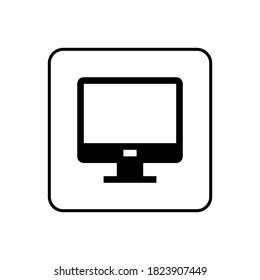 Vector illustration of a monitor icon. Computer and television monitors.