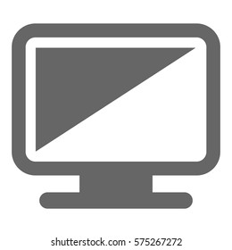 Vector Illustration of Monitor Icon in Grey
