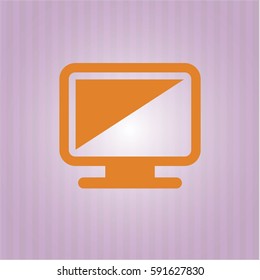 vector illustration of Monitor vector icon in orange
