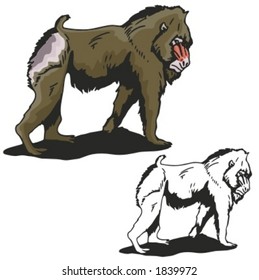 Vector illustration of a monkey.