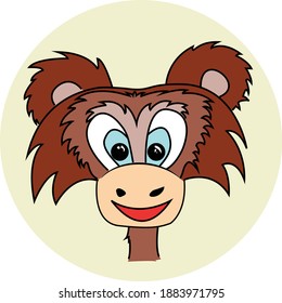 A vector illustration of a monkey