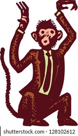 Vector illustration of monkey business