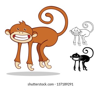 Vector illustration of a monkey cartoon character