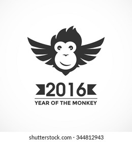 Vector illustration of monkey face for year of the monkey 2016