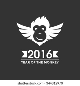 Vector illustration of monkey face for year of the monkey 2016