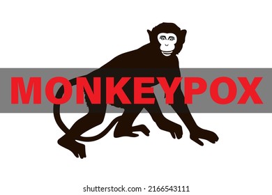 Ilustración vectorial de un icono de mono. El nuevo virus de la varicela de 2022 es una enfermedad transmitida por un mono.