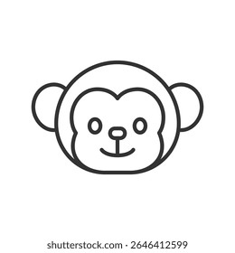 Vector illustration of a Monkey in line style isolated in white background