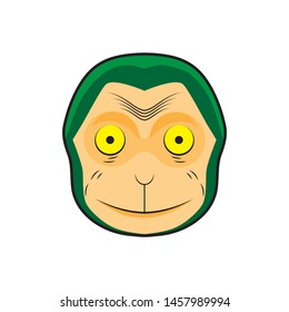 Vector illustration of monkey mask, japanese mask, on white background