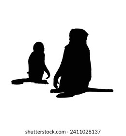 Vector Illustration of Monkey Silhouette