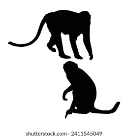 Vector Illustration of Monkey Silhouette