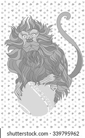 Vector illustration of  monkey, symbol of 2016 on the Chinese calendar. Element for New Year's design. 