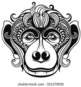 Vector illustration of a monkey, a symbol of New Year 2016