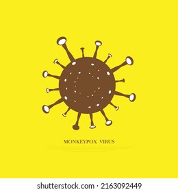  Vektorgrafik des Monkeypox MPX 2022-Virus. Affenpocken mikrobiologische Vektorgrafik. Monkeypox ist eine seltene Infektionskrankheit, die bei Tieren und Menschen vorkommt. Virus aus der Poxvirus-Familie.