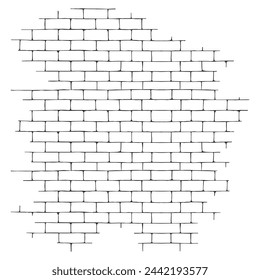 Vector illustration of a monochrome brick wall, perfect for backgrounds and textures.