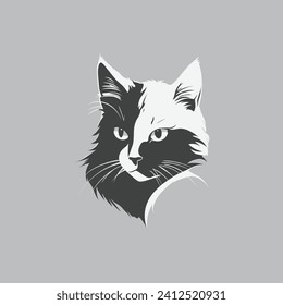 Vector illustration of Monochrome Cat