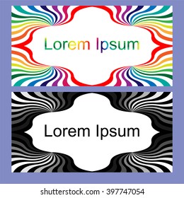 Vector Illustration. Monochrome and Colorful Templates for Visiting Cards, Labels, Fliers, Banners, Badges, Posters, Stickers and Advertising Actions.