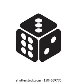 vector illustration of monochrome dice that can be used in game development, motion graphics, or printed for posters, brochures.