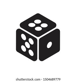 vector illustration of monochrome dice that can be used in game development, motion graphics, or printed for posters, brochures.
