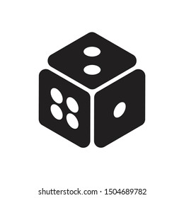 vector illustration of monochrome dice that can be used in game development, motion graphics, or printed for posters, brochures.