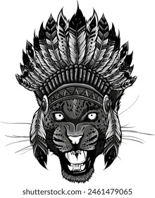 Ilustración vectorial de plumas monocromas de leopardo
