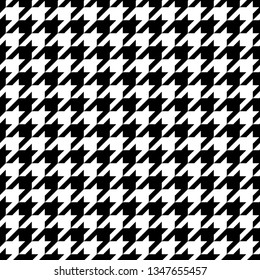 Vector illustration of monochrome houndstooth seamless pattern