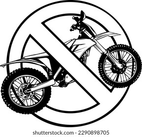 vector illustration of monochrome motocross on white background