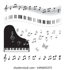 Vector illustration of monochrome music