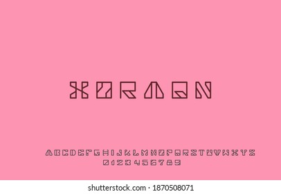 vector illustration of monogram alphabet letter A to Z logo design isolated on pink background