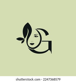 Ilustración vectorial de la letra G del logotipo de Belleza Monográfica