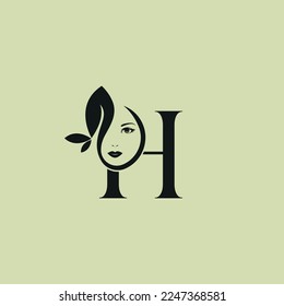 Vector Illustration of Monogram Beauty logo letter H