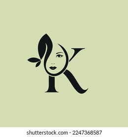 Vector Illustration of Monogram Beauty logo letter K