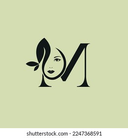 Vector Illustration of Monogram Beauty logo letter M