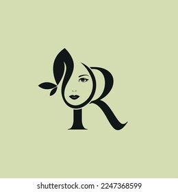 Vector Illustration of Monogram Beauty logo letter R