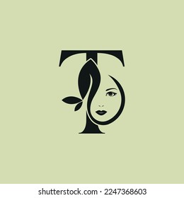 Vector Illustration of Monogram Beauty logo letter T
