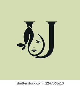 Vector Illustration of Monogram Beauty logo letter U