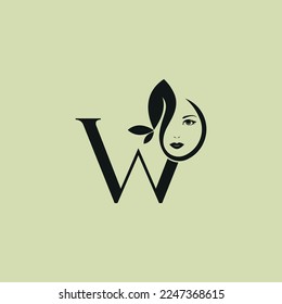 Vector Illustration of Monogram Beauty logo letter W