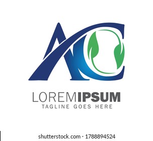 A vector illustration of Monogram initial letter AC logo sign 