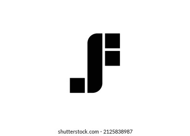 vector illustration monogram logo letter J and F, logo for modern personal branding, initial logo