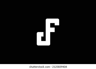 Logo der Vektorgrafik, Buchstaben J und F, Logo für eine moderne persönliche Marke, Logo