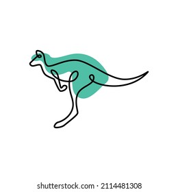 Vector illustration of monoline kangaroo logo on a light background