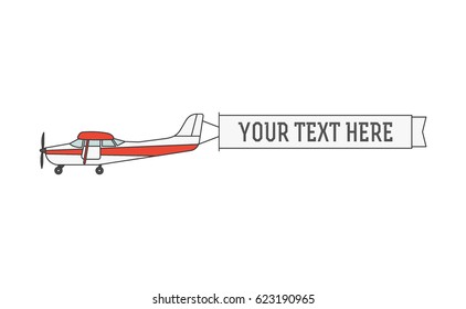 Vector illustration of a monoplane on white background. Aviation topic.
