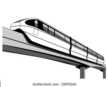 Vector Illustration Of A Monorail