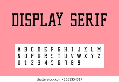 Vector Illustration of Monospaced Display Serif Typeface on Soft Pink Background