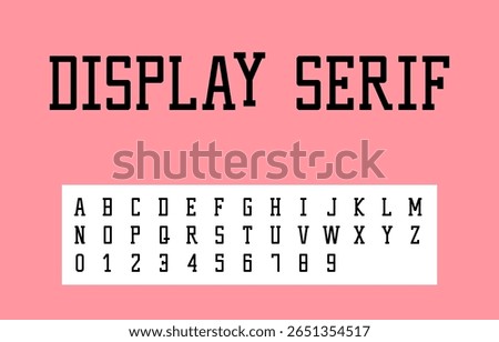 Vector Illustration of Monospaced Display Serif Typeface on Soft Pink Background